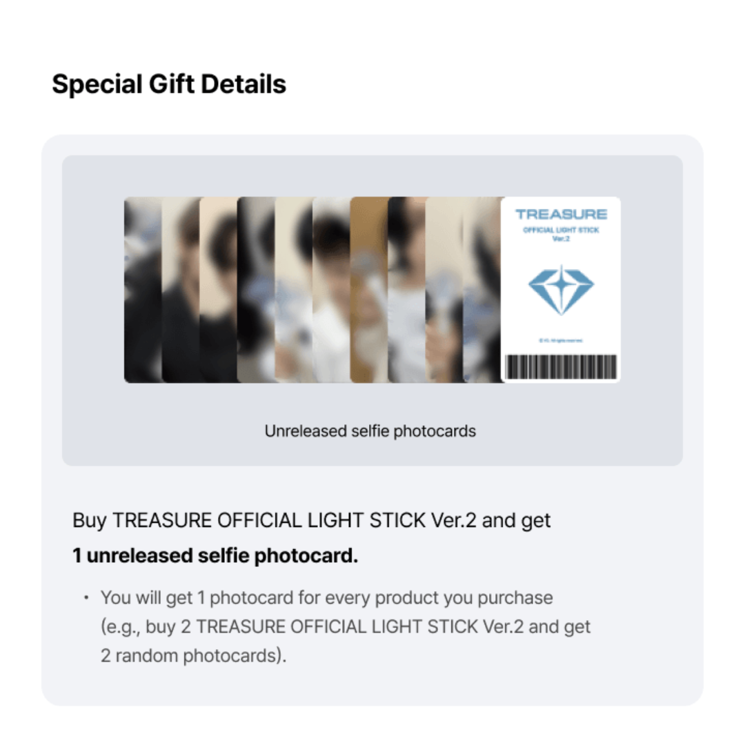 [OFFLINE POB] TREASURE OFFICIAL LIGHT STICK Ver.2 (PREORDER)