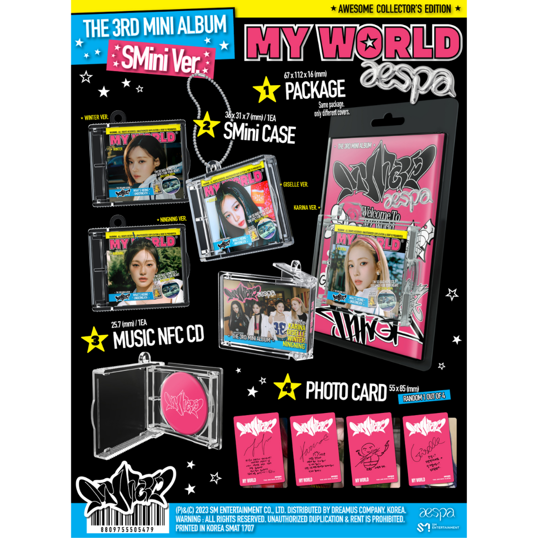 AESPA 3RD MINI ALBUM MY WORLD - SMINI VER - SMART ALBUM