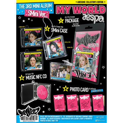 AESPA 3RD MINI ALBUM MY WORLD - SMINI VER - SMART ALBUM