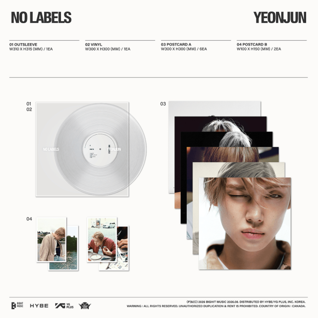 [PREORDER DEADLINE 25/8] TXT YEONJUN 'NO LABELS' VINYL