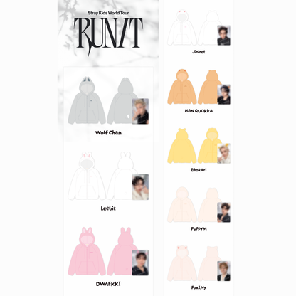 [PREORDER DEADLINE 3/8] Stray Kids World Tour <RUN IT SEOUL> Official Merch - SKZOO FLEECE HOOD ZIP-UP