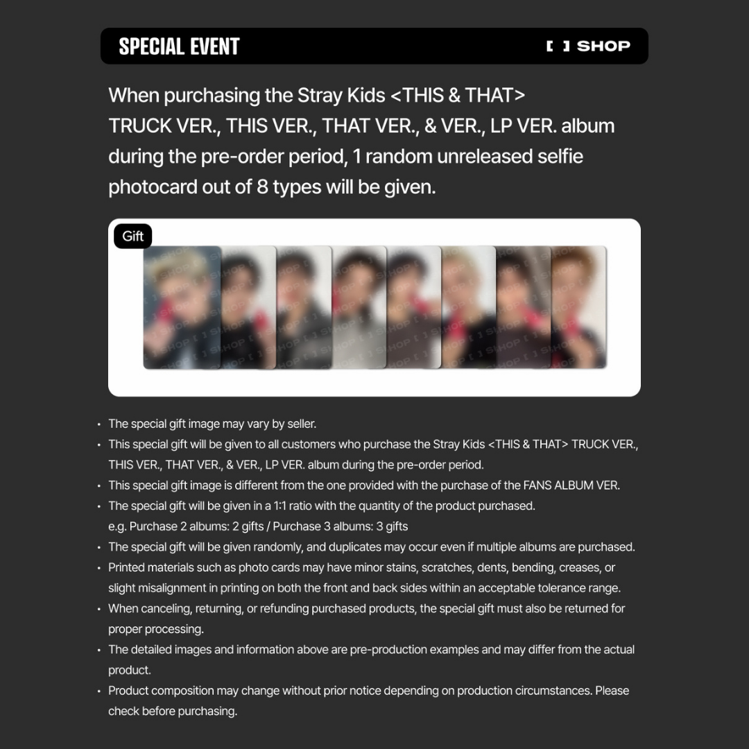 Stray Kids 10th Mini Album "THIS & THAT" Album - TRUCK VER.