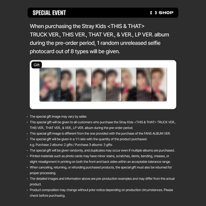 Stray Kids 10th Mini Album "THIS & THAT" Album - TRUCK VER.