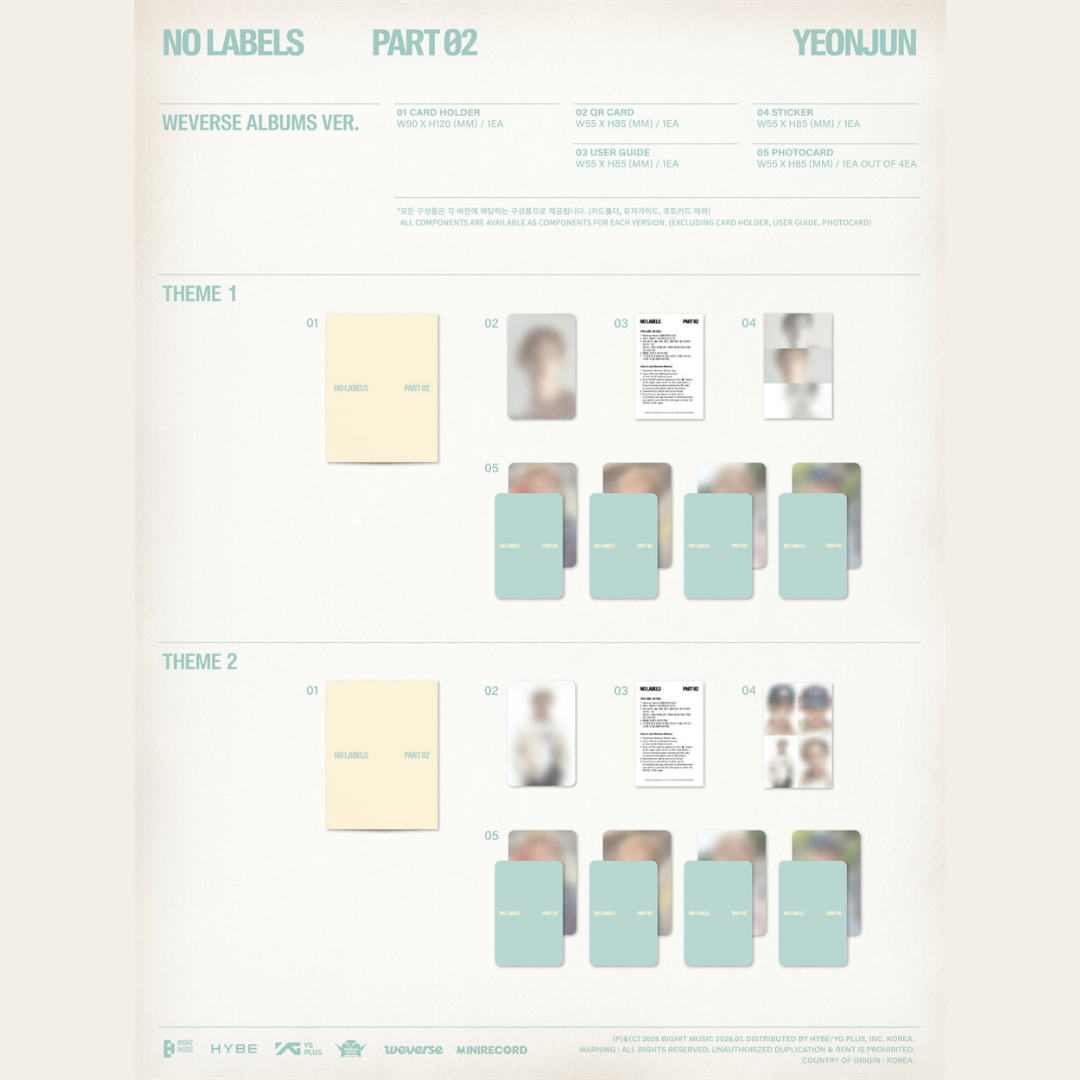 TXT YEONJUN 2nd Mini Album 'NO LABELS: PART 02' - Weverse Albums Ver.