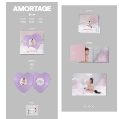 JISOO 1st Mini Album AMORTAGE - VINYL (HEART VER)