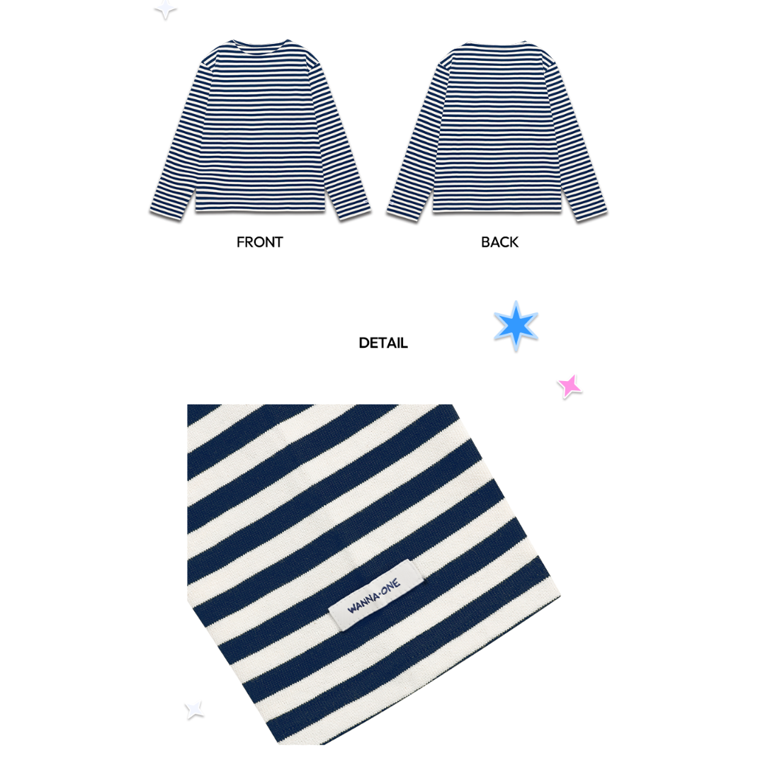 WANNA ONE GO : Back to Base OFFICIAL MD - STRIPE LONG SLEEVE