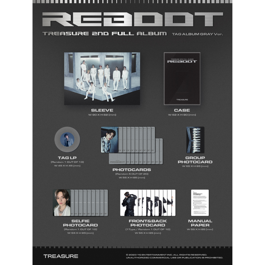 TREASURE 2nd Full Album [REBOOT] YG Tag Album (Random Ver.)