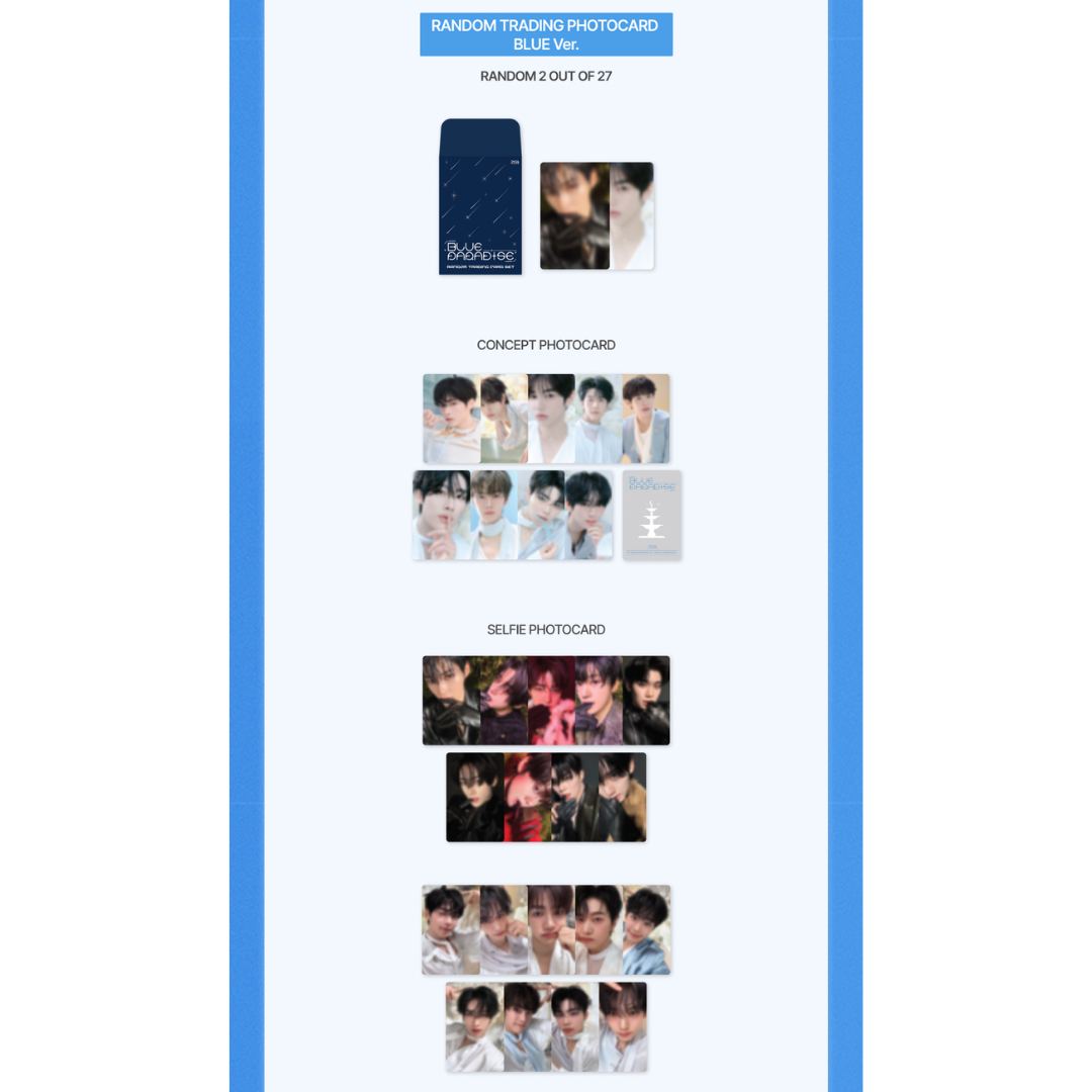ZEROBASEONE ZB1 [BLUE PARADISE] RANDOM TRADING CARD SET
