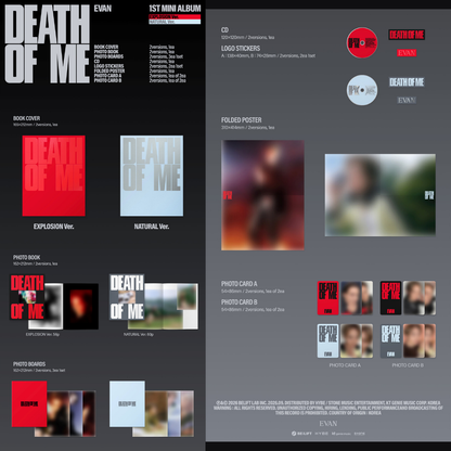 [PREORDER] EVAN 1st Mini Album 'DEATH OF ME' - Standard ver.