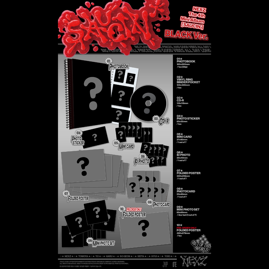 [PREORDER DEADLINE 21/8] NEXZ 4th Mini Album <SAUCIN'> (BLACK/YELLOW ver.)