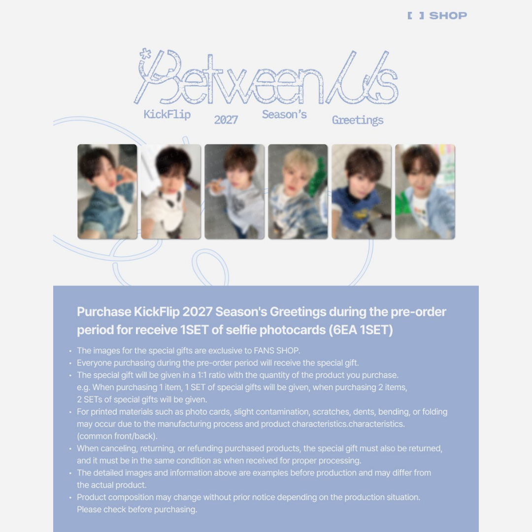 [PREORDER DEADLINE 26/10] KickFlip 2027 Season's Greetings [Between Us]
