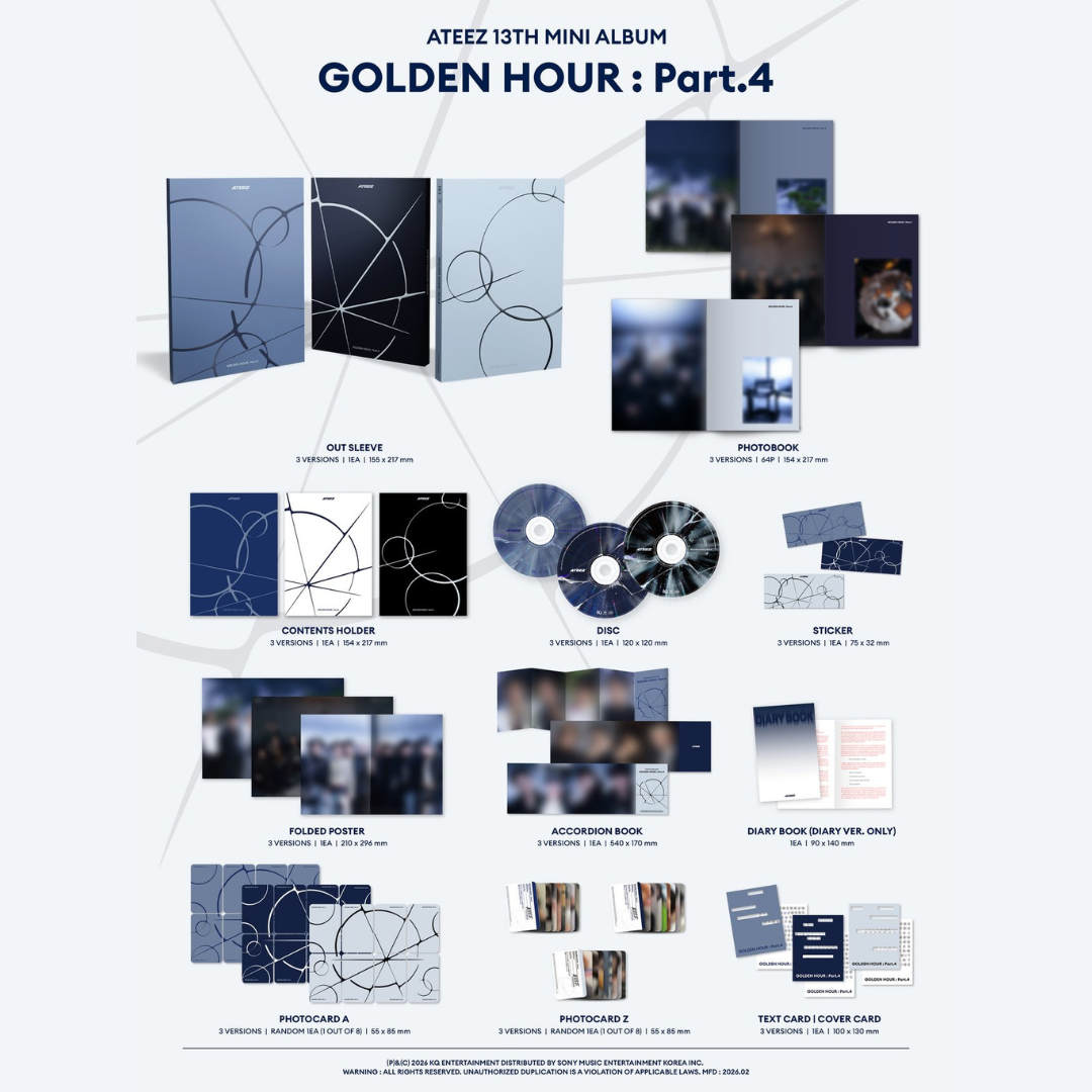 [PREORDER] ATEEZ 13TH MINI ALBUM [GOLDEN HOUR: Part.4] - Standard Edition