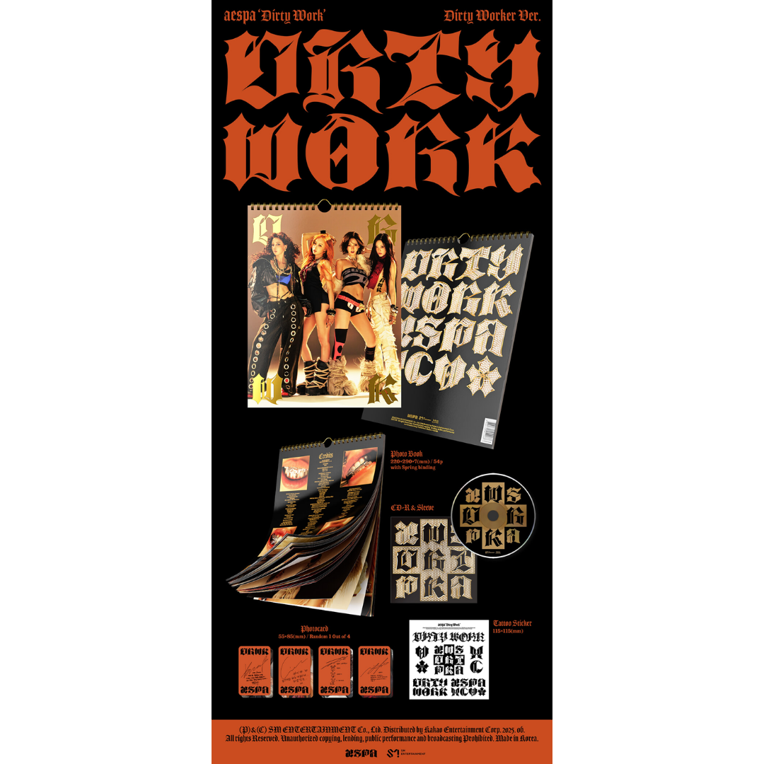 [KTOWN4U POB] AESPA 1st Single Album - DIRTY WORK - DIRTY WORKER ver