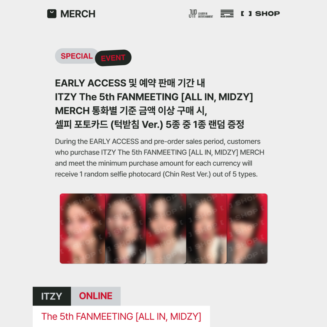[PREORDER DEADLINE 15/8] ITZY The 5th Fan Meeting 있지 믿지, 날자! “ALL IN, MIDZY” OFFICIAL MERCH - PHOTO SET