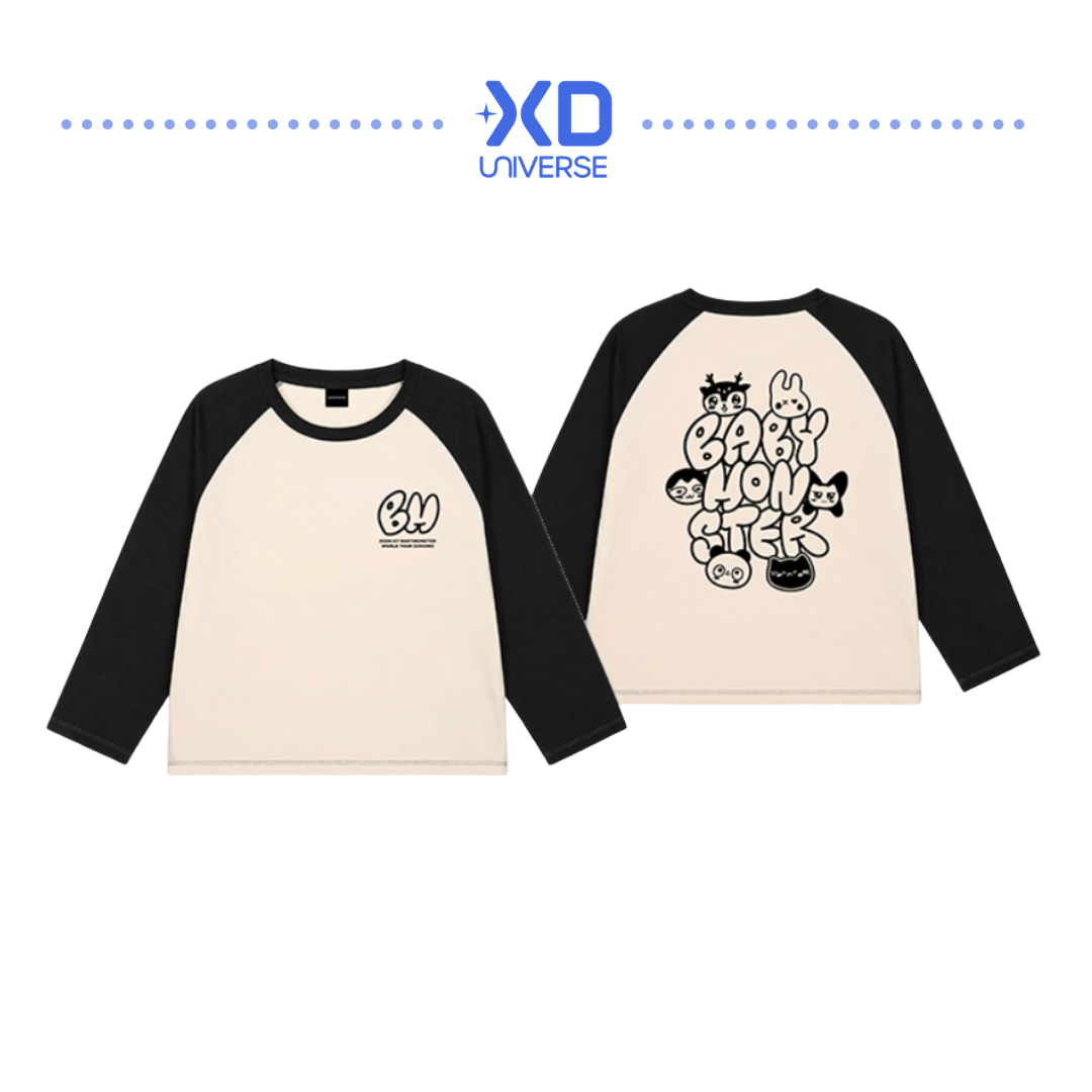 [PREORDER] BABYMONSTER WORLD TOUR [춤 (CHOOM)] IN SEOUL OFFICIAL MD - CHARACTER RAGLAN LONG SLEEVE T-SHIRT