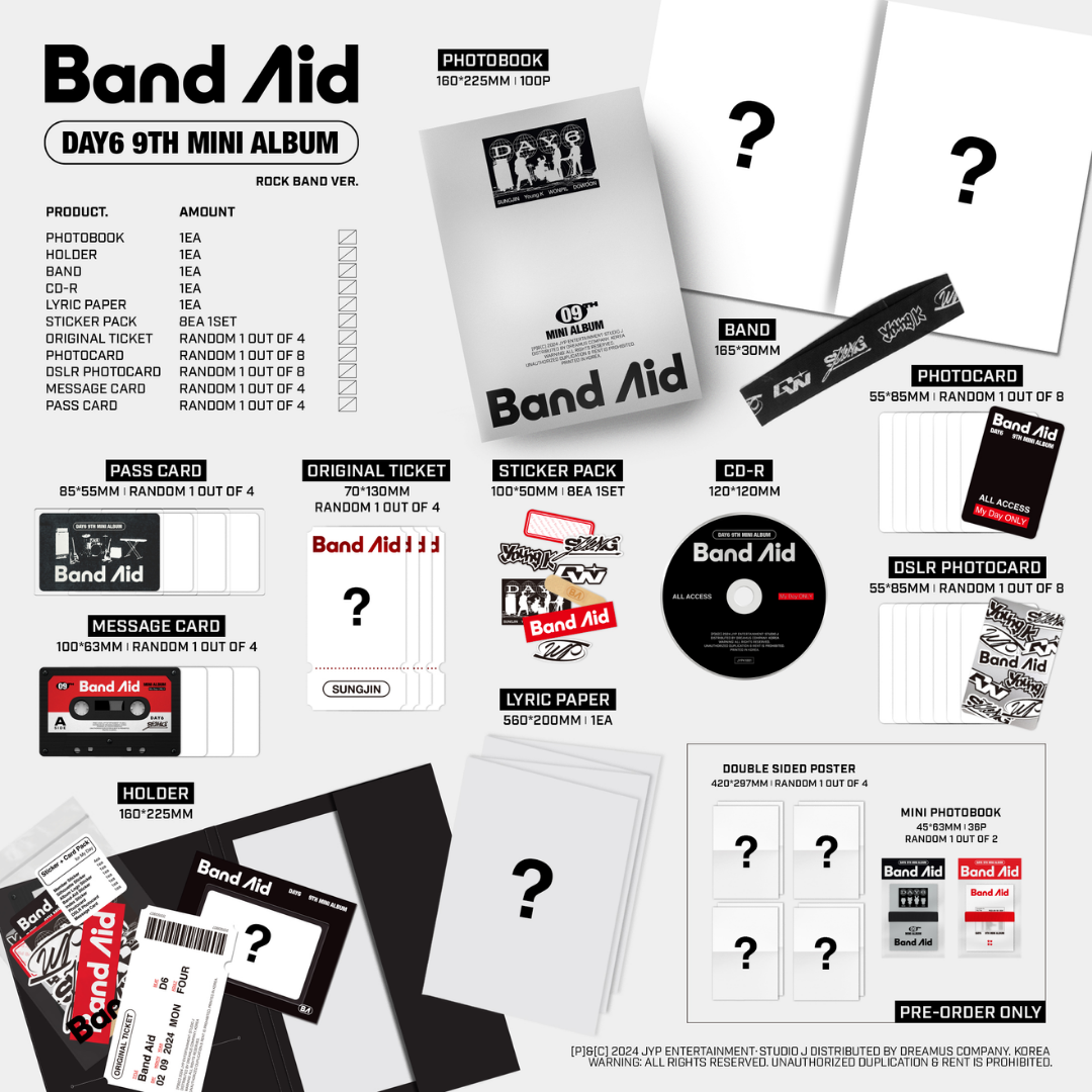 DAY6 9th Mini Album BAND AID - PB