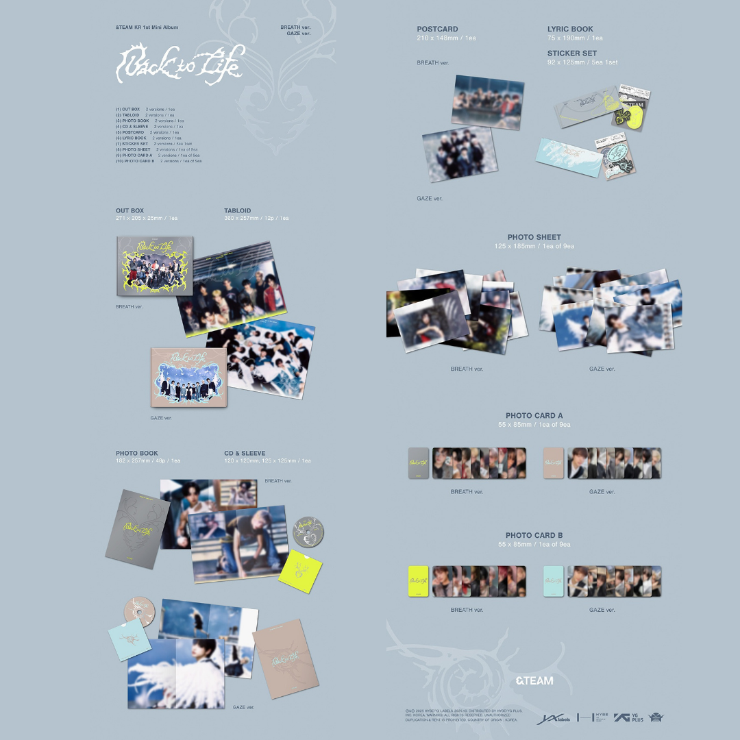 [PREORDER] &TEAM KR 1st Mini Album [Back to Life] - BREATH ver. / GAZE ver.