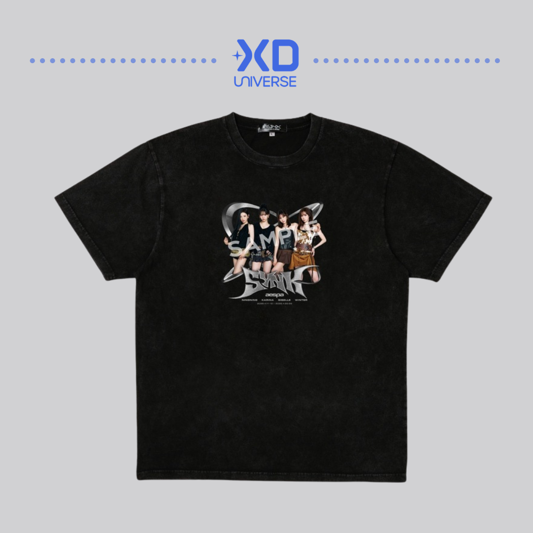 [PREORDER DEADLINE 28/4] aespa LIVE TOUR – SYNK : aeXIS LINE – in JAPAN [SPECIAL EDITION DOME TOUR] Official Merchandise - T-shirt Photo ver. (Black)