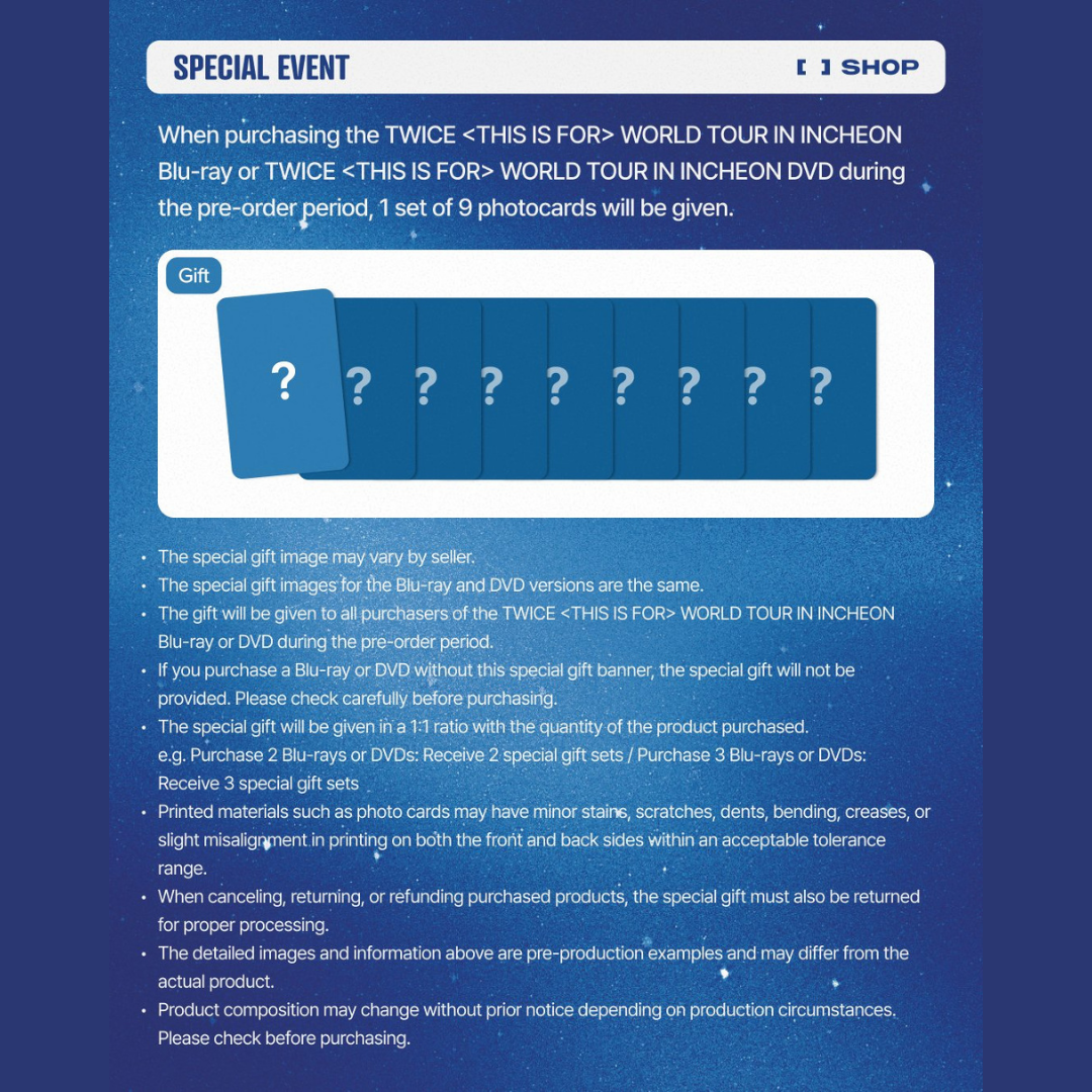 [PREORDER DEADLINE 10/7] TWICE <THIS IS FOR> WORLD TOUR IN INCHEON DVD