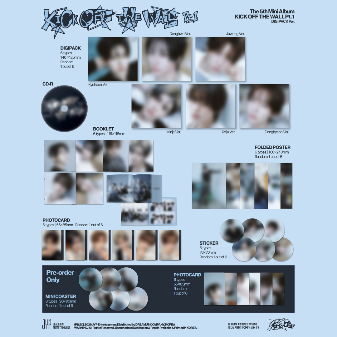 [PREORDER DEADLINE 3/10] KickFlip The 5th Mini Album "KICK OFF THE WALL Pt. 1" - Digipack ver.