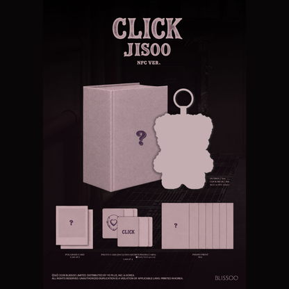 [PREORDER DEADLINE 1/9] BLACKPINK JISOO Single Album [Click] - Click Baby Bear NFC Ver.