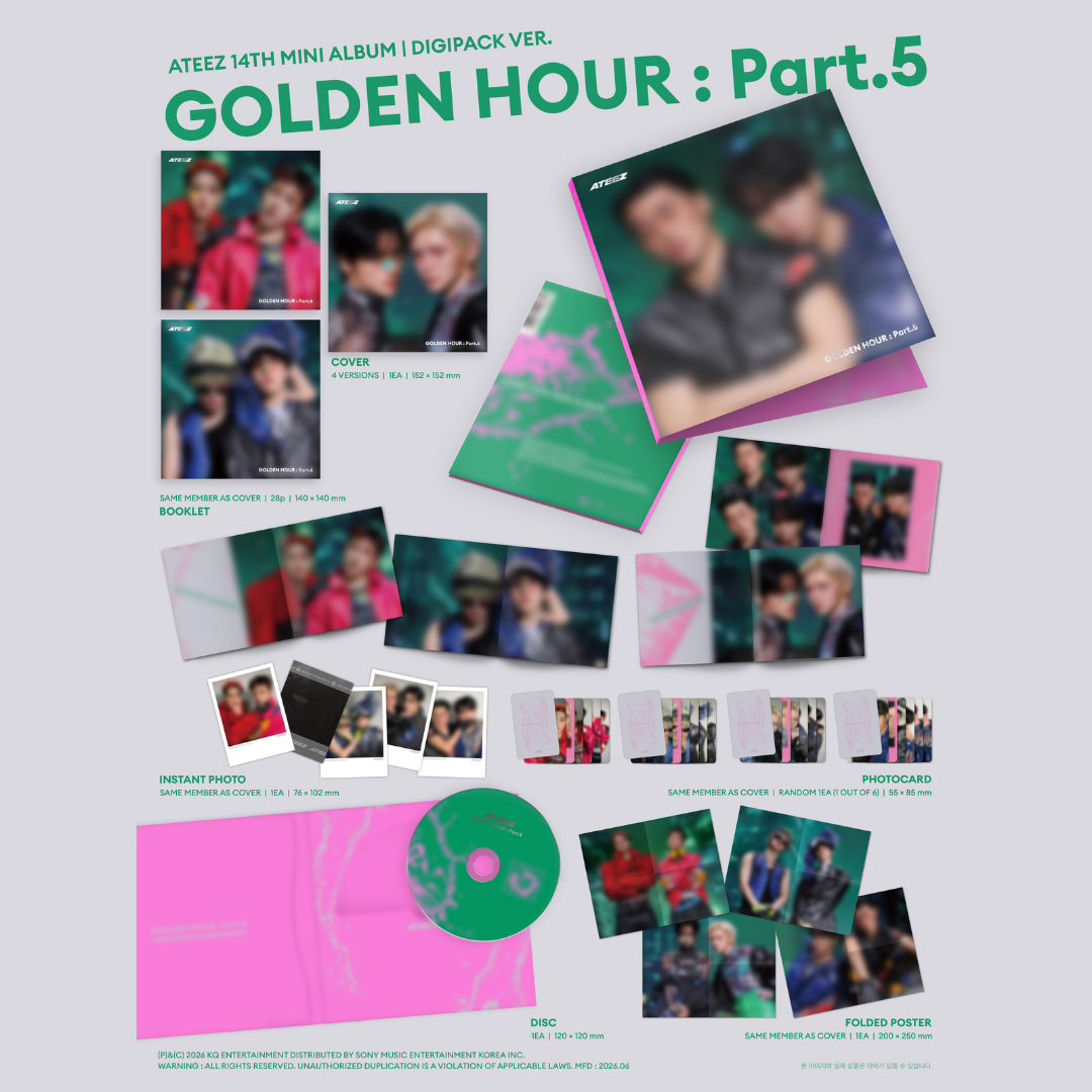 [PREORDER DEADLINE 23/6] ATEEZ GOLDEN HOUR : Part.5 ALBUM - DIGIPACK UNIT Ver.
