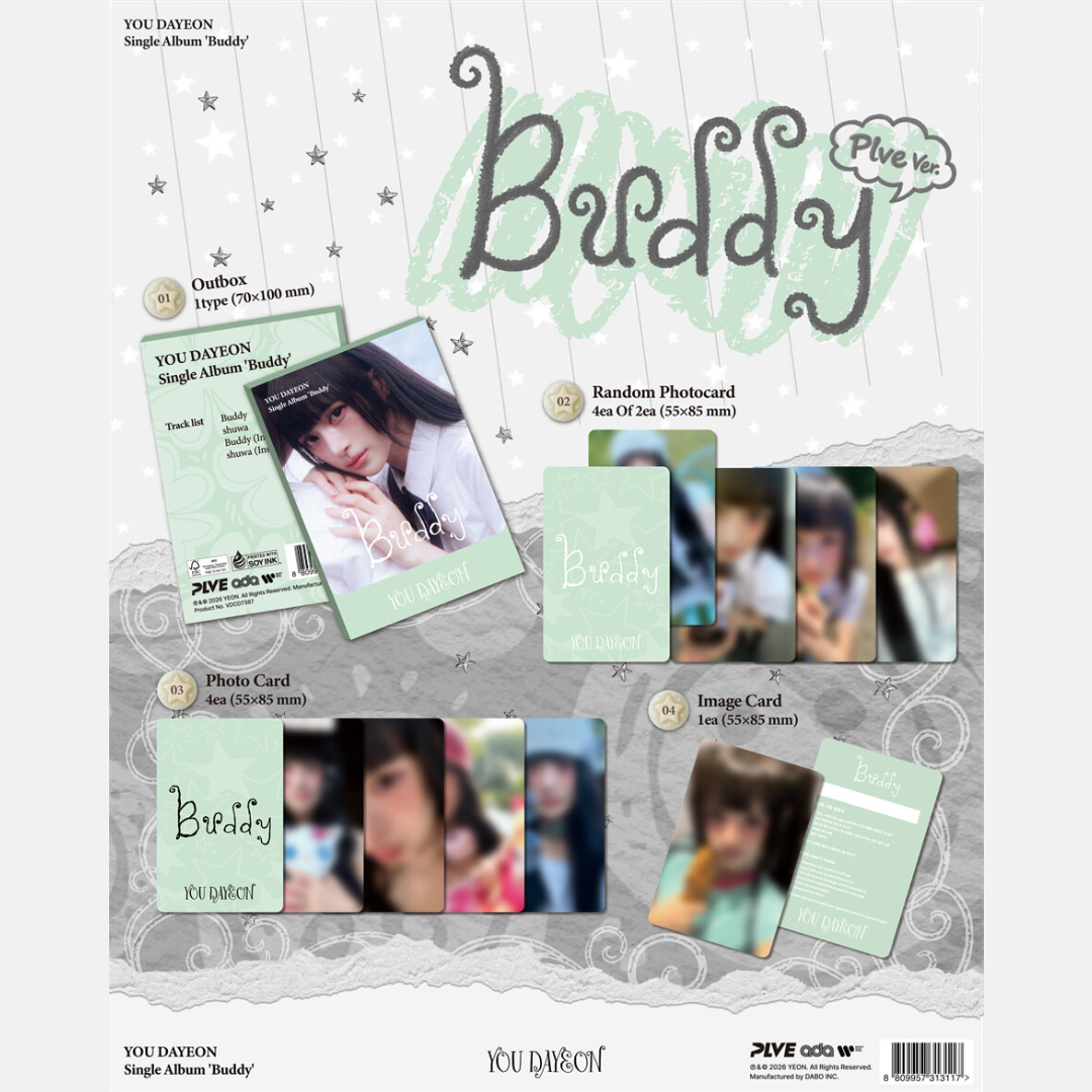 [PREORDER] YOU DAYEON Single Album [Buddy] - Pocaalbum ver.