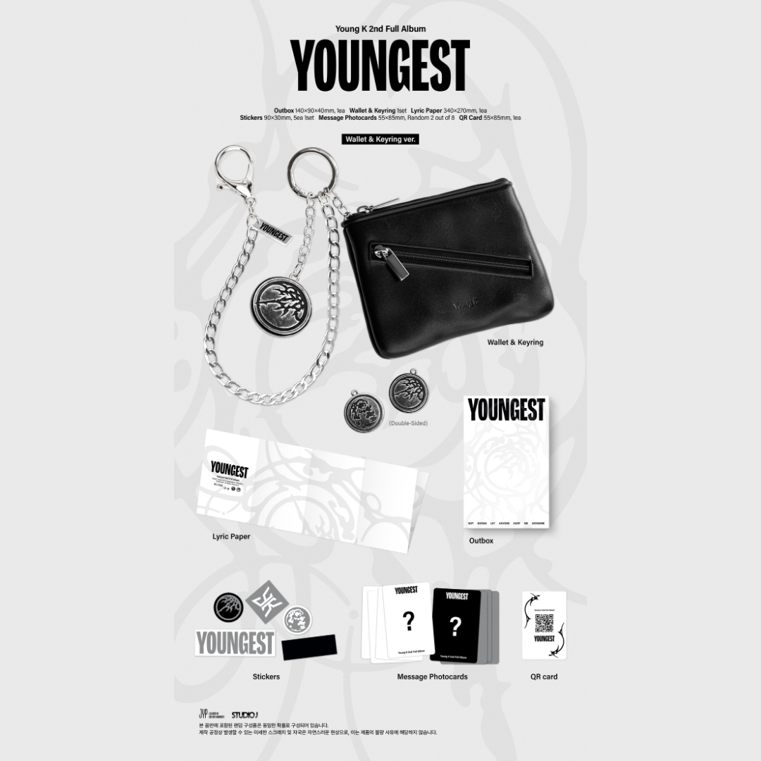 [PREORDER DEADLINE 24/7] DAY6 Young K 2nd Full Album ＜YOUNGEST＞ - Wallet & Keyring ver.