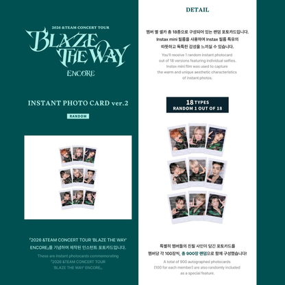[PREORDER DEADLINE 3/8] &TEAM Concert Tour 'BLAZE THE WAY' Encore Official Merch - INSTANT PHOTO CARD ver.2