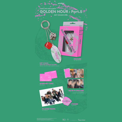 [PREORDER DEADLINE 27/6] ATEEZ 14TH MINI ALBUM [GOLDEN HOUR : Part.5] - Key Chain Ver.
