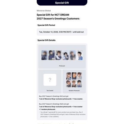 [PREORDER DEADLINE 17/10] NCT DREAM 2027 Season's Greetings