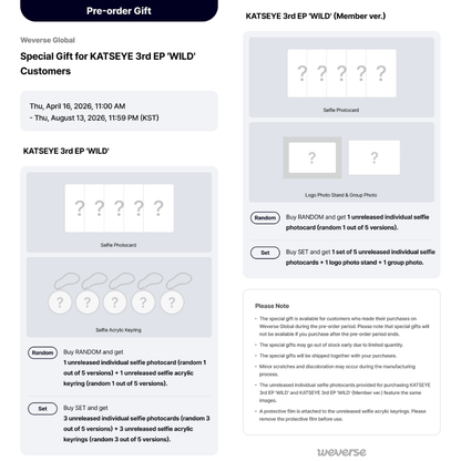 [PREORDER DEADLINE 21/7] KATSEYE 3rd EP 'WILD' - MEMBER VER.