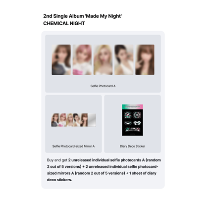 [PREORDER DEADLINE 8/9] LE SSERAFIM 2nd Single Album ‘Made My Night’ - CHEMICAL NIGHT