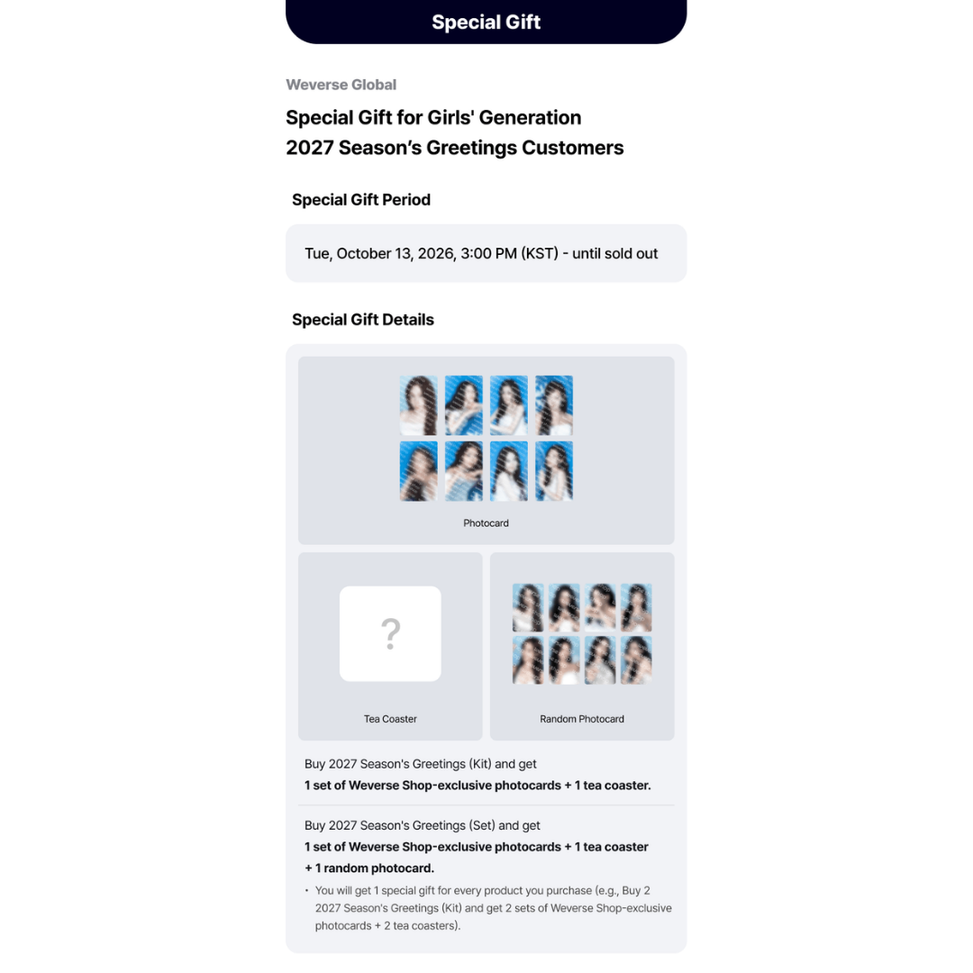 [PREORDER DEADLINE 17/10] Girls' Generation 2027 Season's Greetings