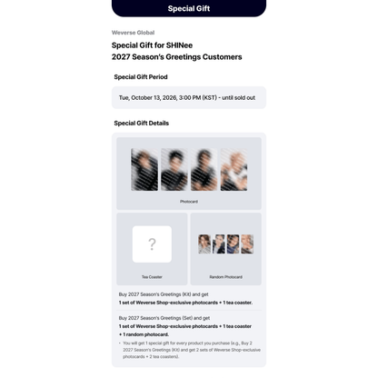 [PREORDER DEADLINE 17/10] SHINee 2027 Season's Greetings