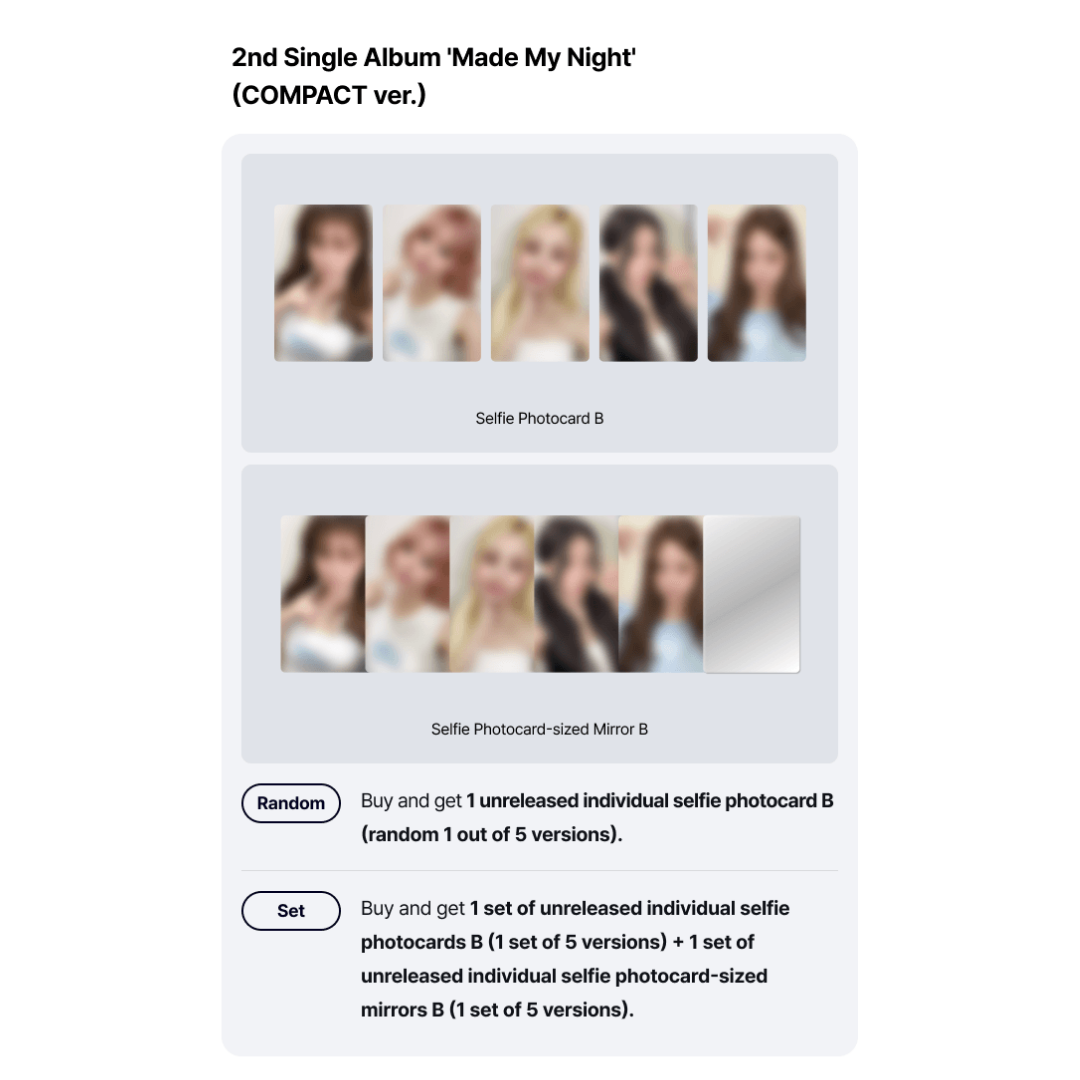 [PREORDER DEADLINE 8/9] LE SSERAFIM 2nd Single Album ‘Made My Night’ - COMPACT ver.