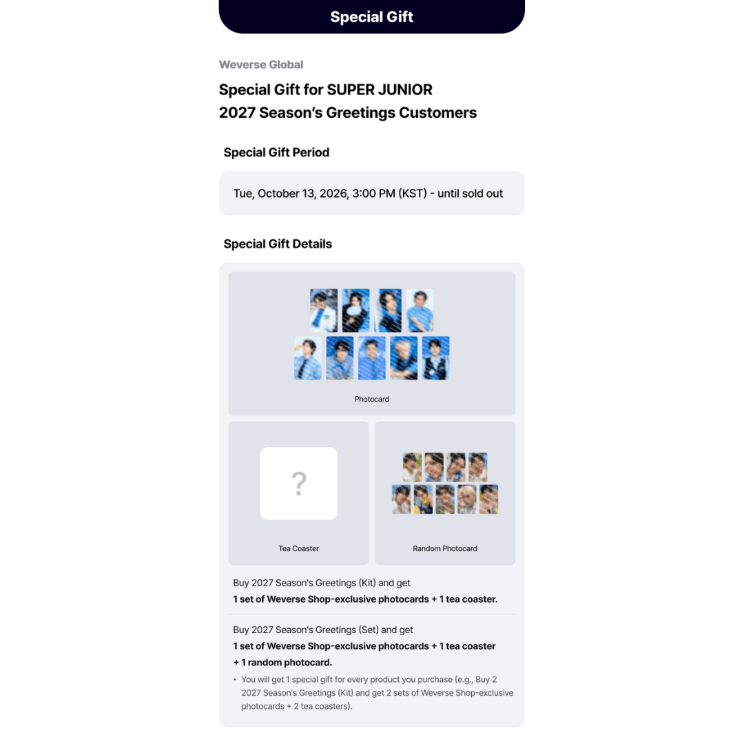 [PREORDER DEADLINE 17/10] SUPER JUNIOR 2027 Season's Greetings