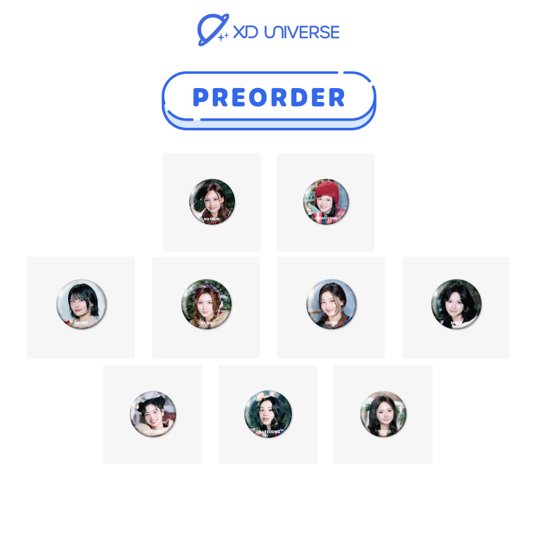 [PREORDER] TWICE PHOTO BADGE /『JYP JAPAN POPUP STORE 2025』- [HOLIDAY MORNING]