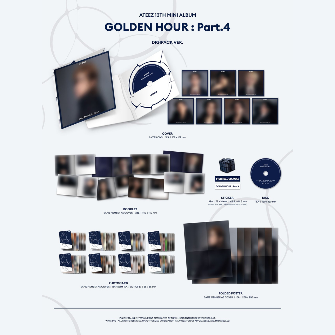 [PREORDER] ATEEZ 13TH MINI ALBUM [GOLDEN HOUR: Part.4] - DIGIPACK ver.