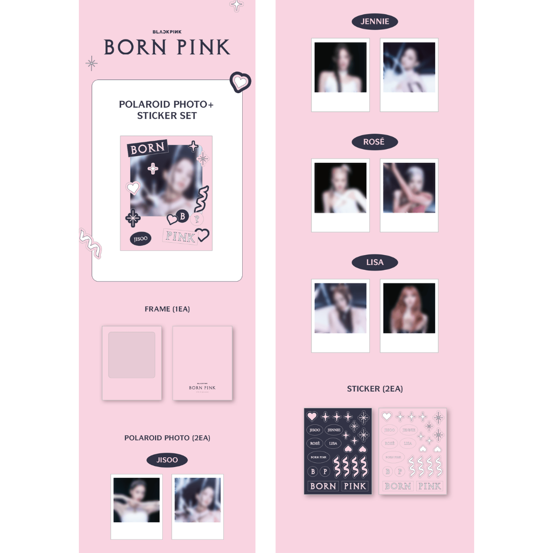 [BORNPINK] BLACKPINK POLAROID PHOTO + STICKER SET