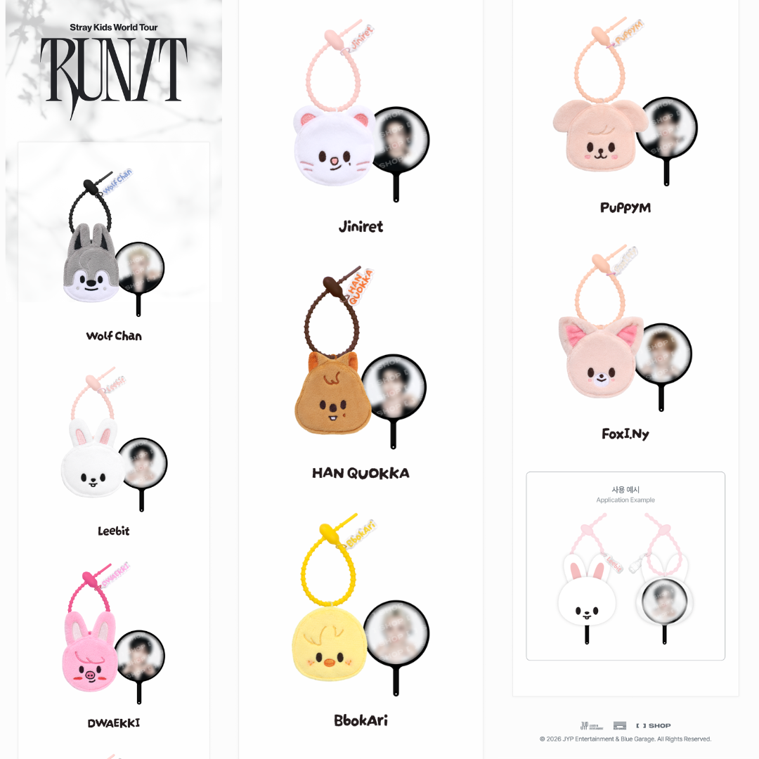 [PREORDER DEADLINE 3/8] Stray Kids World Tour <RUN IT SEOUL> Official Merch - SKZOO PLUSH MINI PICKET KEYRING
