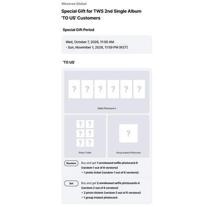 [PREORDER DEADLINE 30/10] TWS 2nd Single Album ‘TO US’ - Standard ver.