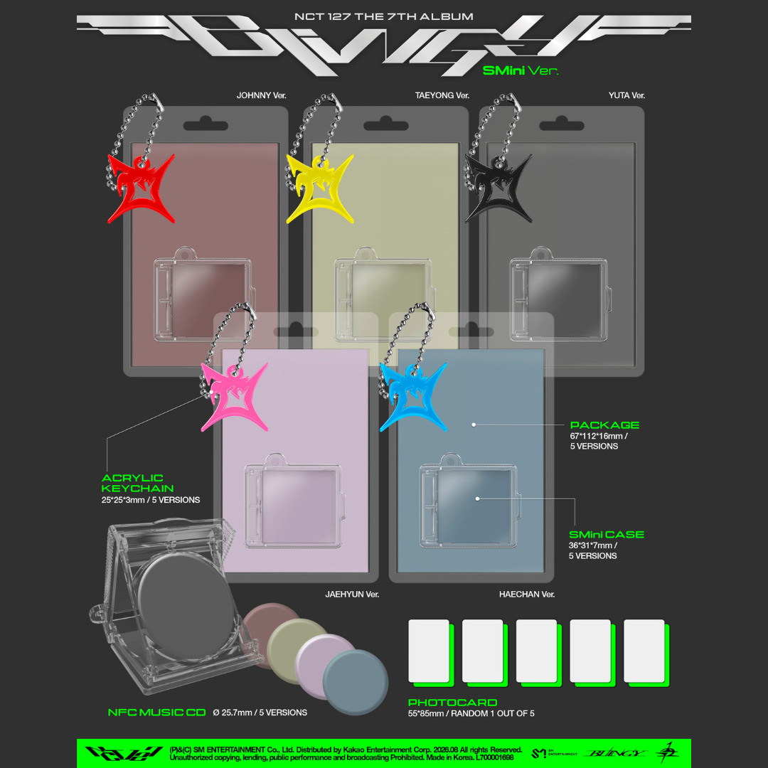 [PREORDER DEADLINE 21/8] NCT 127 The 7th Album [BLINGY] - SMini Ver. (SMART ALBUM)