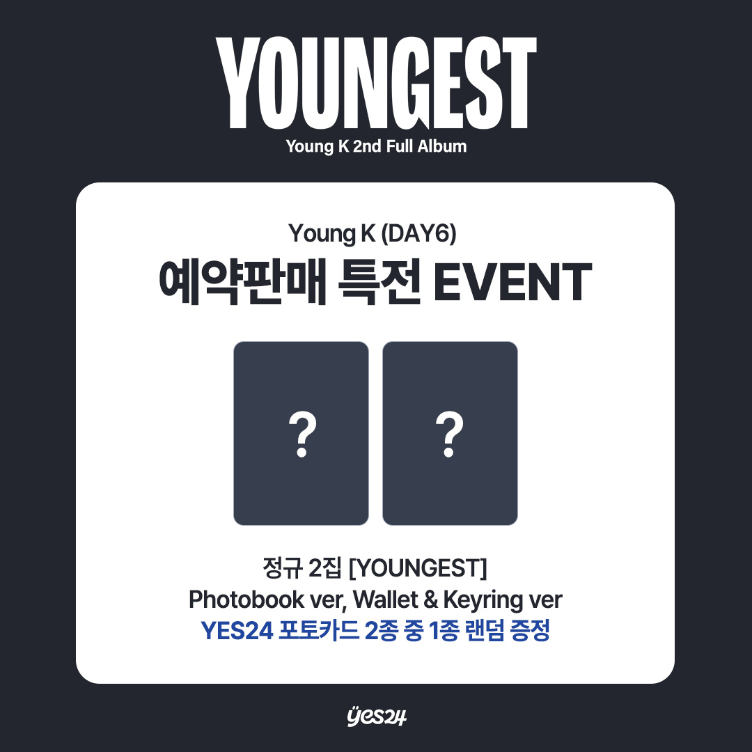 [PREORDER DEADLINE 24/7] DAY6 Young K 2nd Full Album ＜YOUNGEST＞ - Photobook ver.