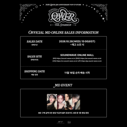 [PREORDER] QWER 3RD ANNIVERSARY POP-UP STORE [THE STARSIGN] ONLINE MD - LONG SLEEVE T-SHIRT
