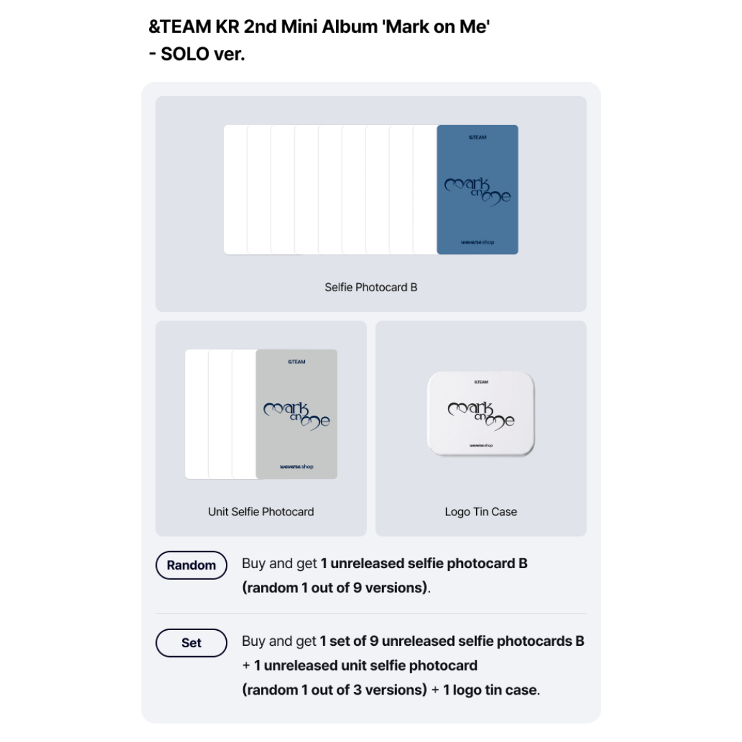 [PREORDER 5/9] &TEAM KR 2nd Mini Album 'Mark on Me' - SOLO ver.