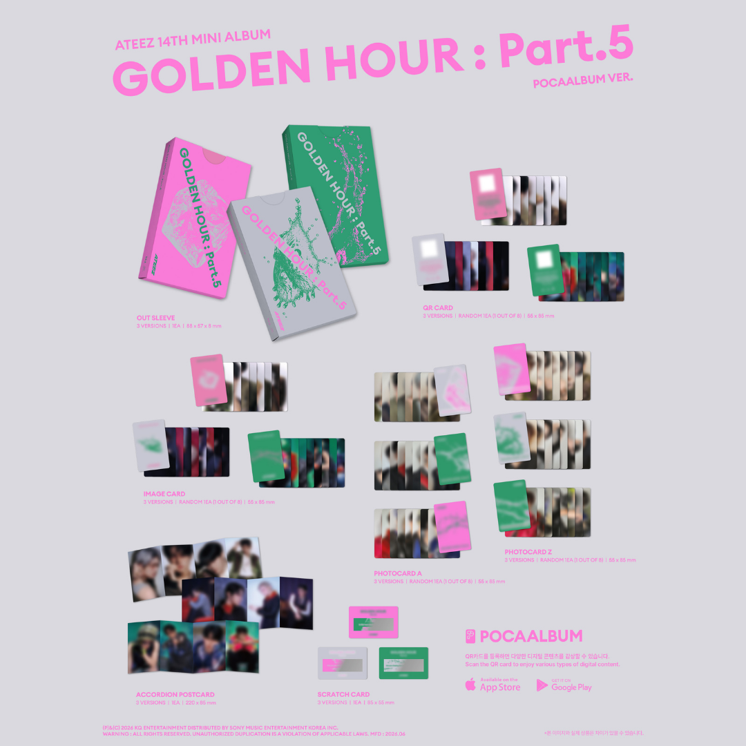 [PREORDER DEADLINE 23/6] ATEEZ GOLDEN HOUR : Part.5 ALBUM - POCAALBUM Ver.