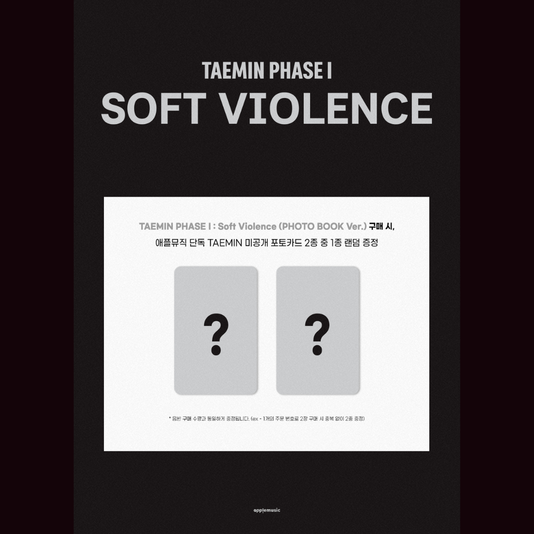 [PREORDER DEADLINE 28/8] SHINEE TAEMIN [PHASE I : Soft Violence] - PHOTO BOOK Ver.
