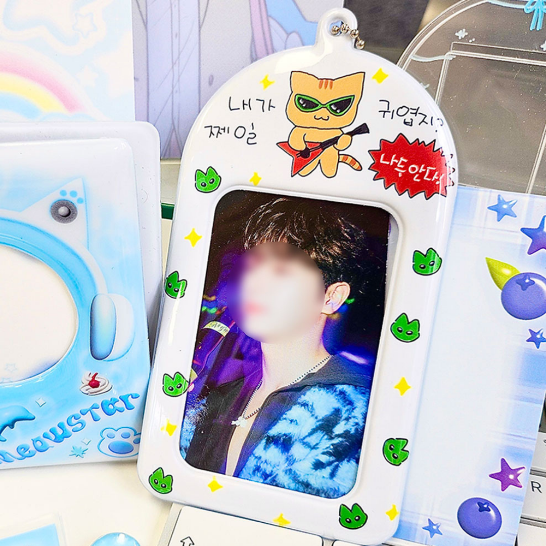 Am I cute? My Cat Photo Card Holder Keychain