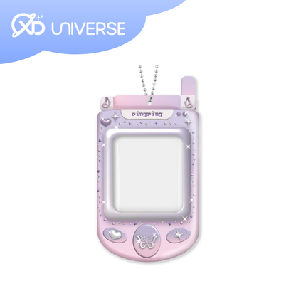 Bling Bling Purple Pink Feature Phone Photo Card Holder Keyring